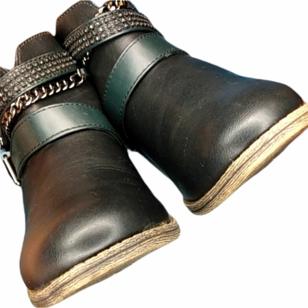 Marc Pico Black Abby Strap & Chain Ankle Booties - Picture 7 of 11